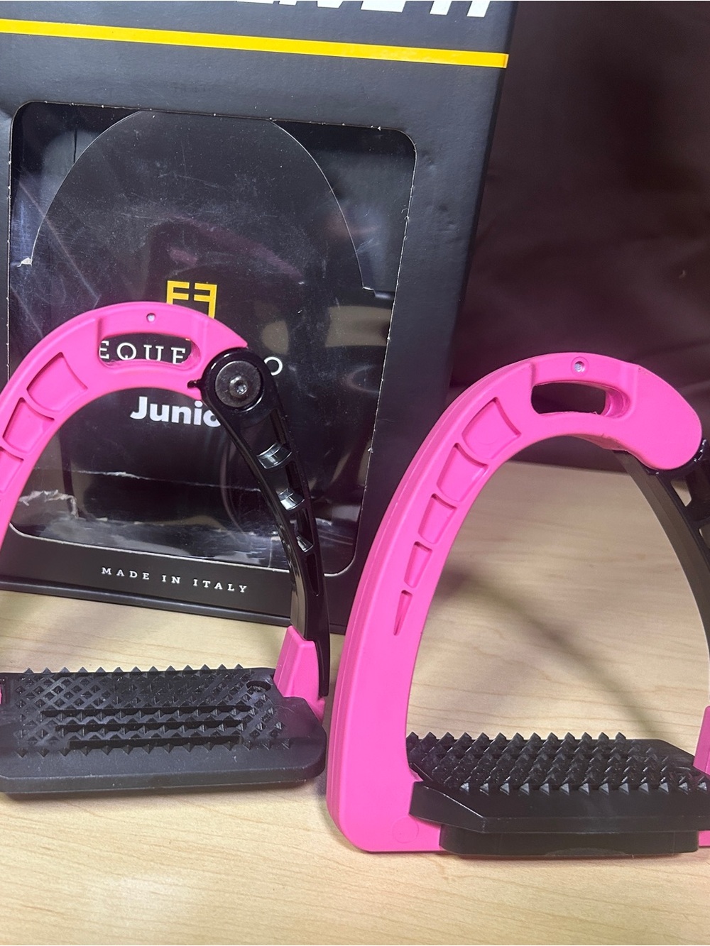 Equestro Italian JUNIOR Pink Horse Safety Stirrups equestrian